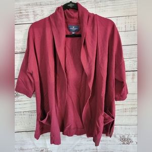 American Eagle M oversized Maroon Cardigan with Pockets